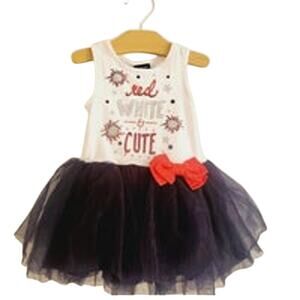 Red white and cute 12M dress fourth of July